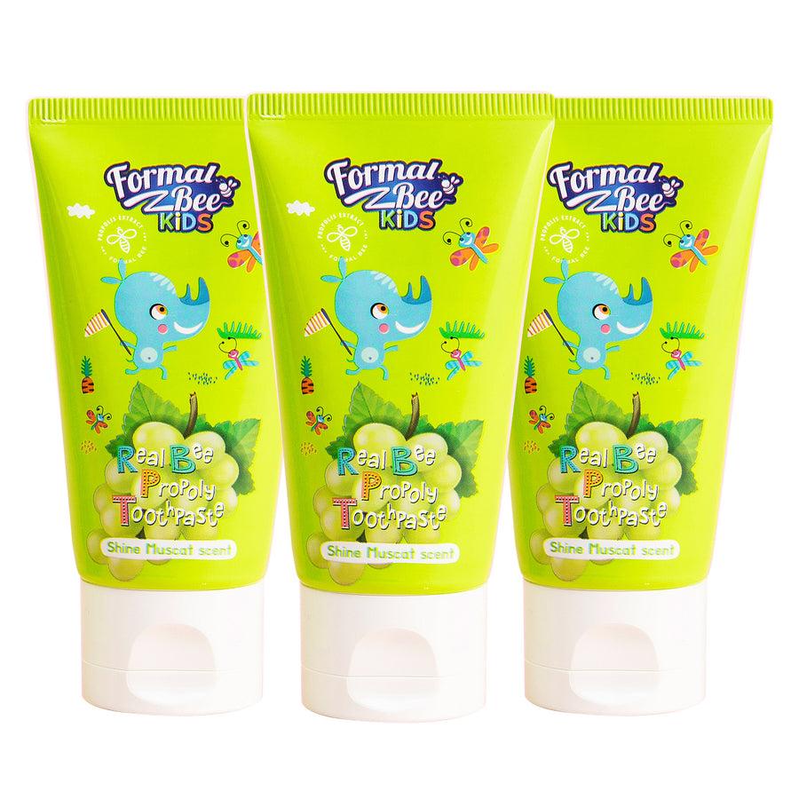 FormalBeeKids Real Bee Propoly Toothpaste Shine Muscat 60g 3pcs X Bundle Pack