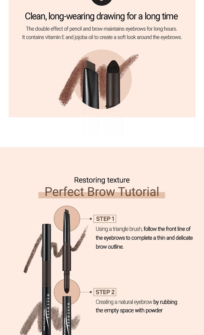 WAKEMAKE Powder Jet Dual Brow 0.75g - #03 Chestnut Brown