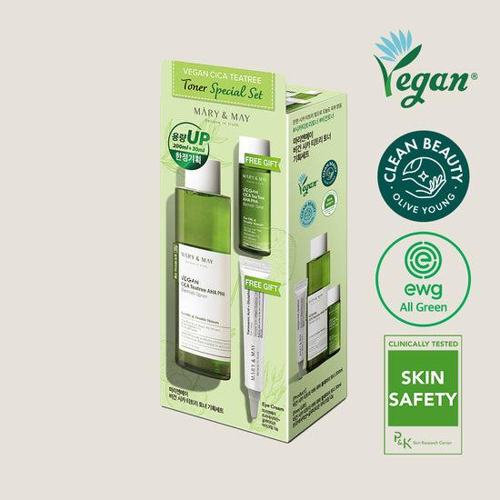 Mary & May Vegan CICA Tea Tree Toner Special Set (200ml+30ml+Eye cream 12g)