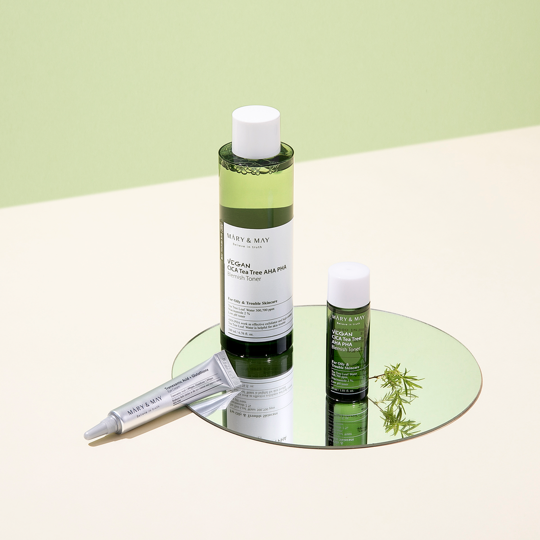 Mary & May Vegan CICA Tea Tree Toner Special Set (200ml+30ml+Eye cream 12g)
