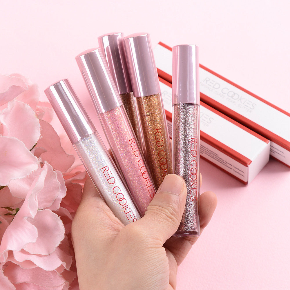 Red Cookies Twinkle Glaze Pearl Glitter