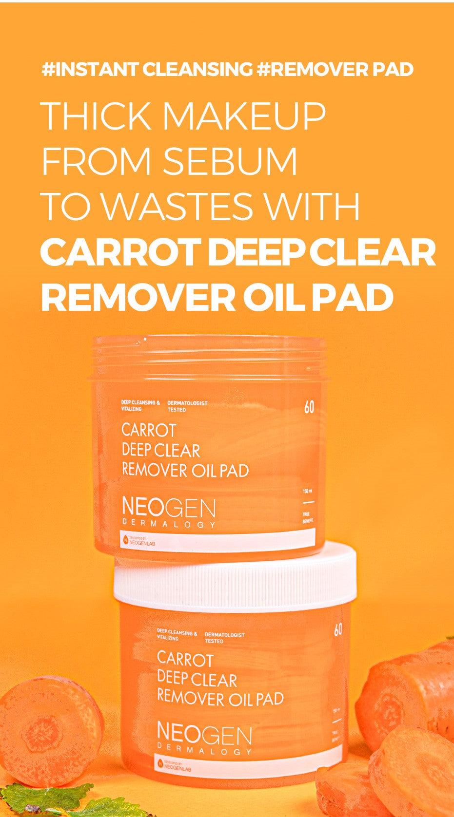 Neogen Dermalogy Carrot Deep Clear Oil Pad 150mL (60 Pads)