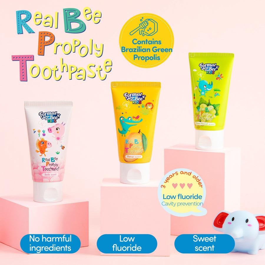 FormalBeeKids Real Bee Propoly Toothpaste Mango 60g 3pcs X Bundle Pack